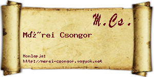 Mérei Csongor névjegykártya