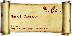 Mérei Csongor névjegykártya